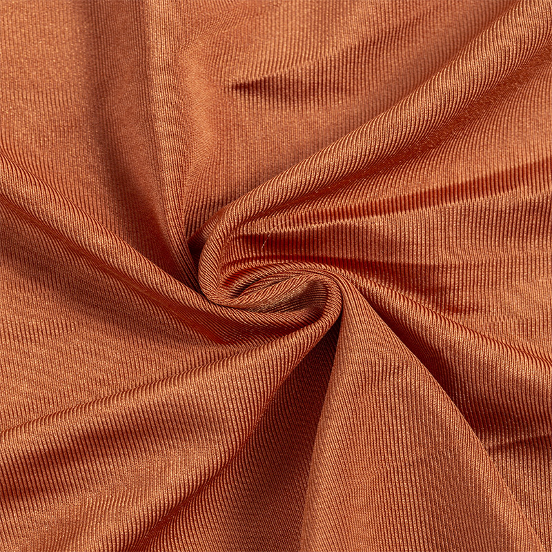 全涤透气弹力柔软经编有光丝光绒针织单面布料细节图