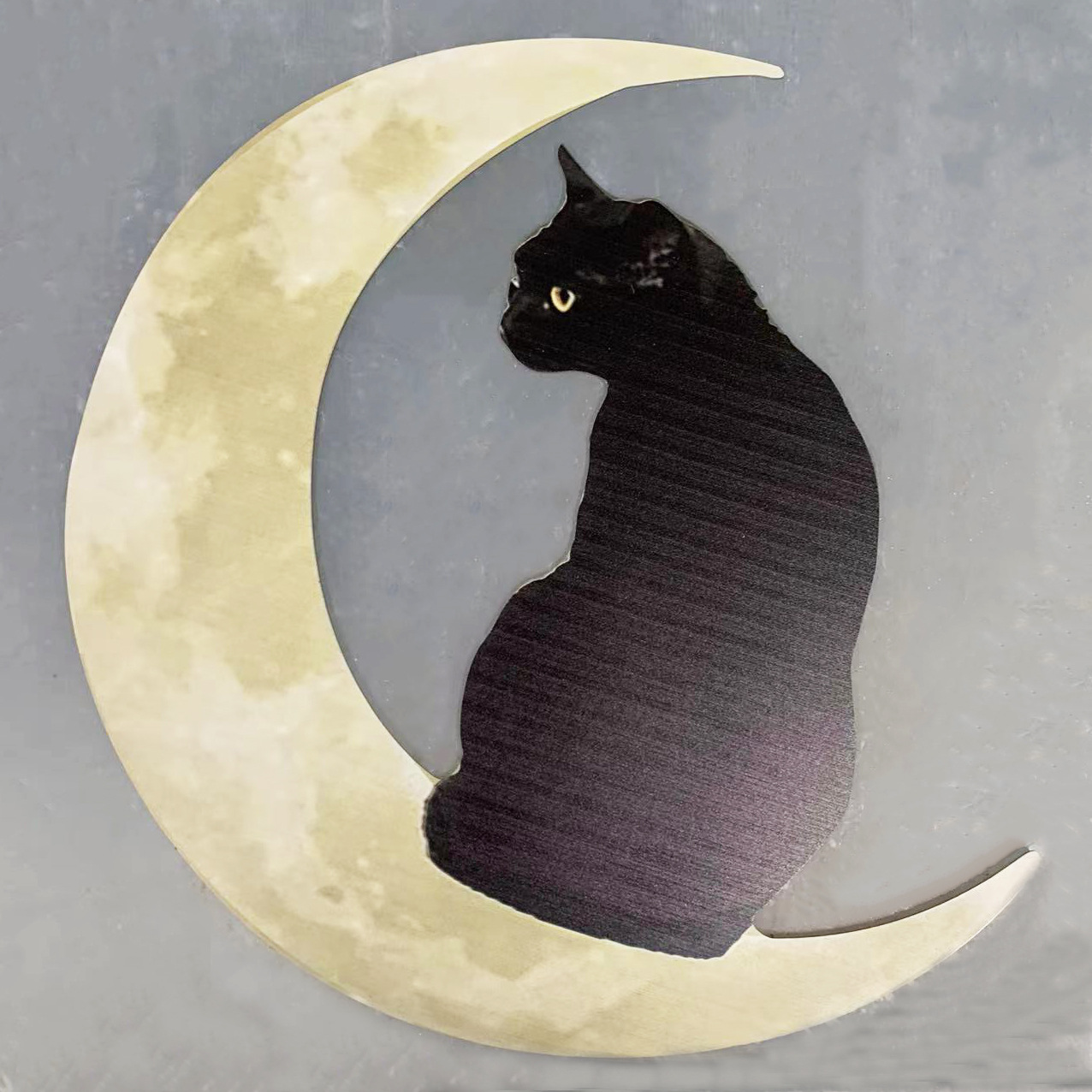 现货Moon Black Cat金属月亮猫摘星猫剪影墙饰室内装饰工艺品批发详情图3