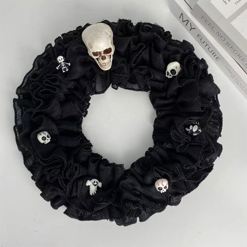 Cross Border New Halloween Festival Skeleton Decoration Cloth Garland Rattan Circle Festival Hanging Decorations Layout Pendant Props Specification drawing