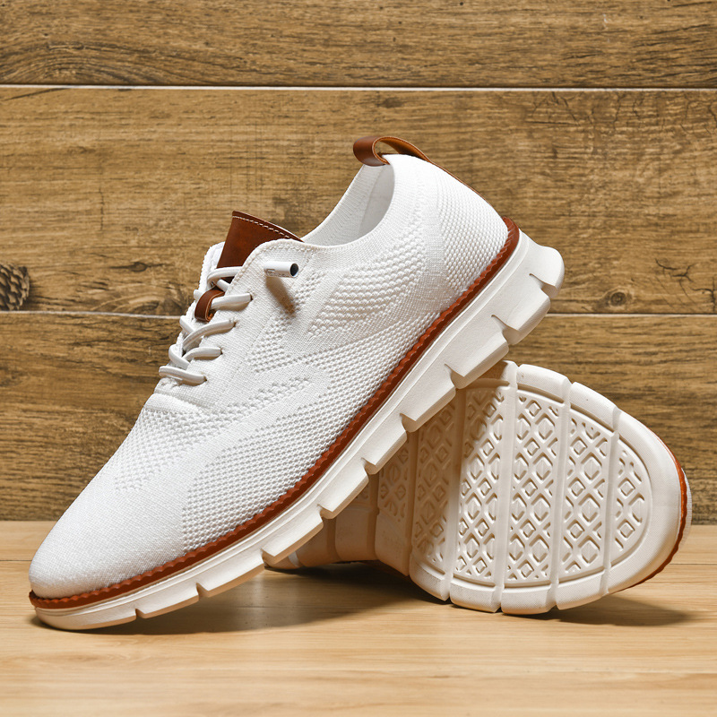 2023 British Style Men's Shoes Summer Breathable Sports Shoes Flying Mesh Shoes Men Cross-Border Large Size 48 Size Running Shoes Specification drawing