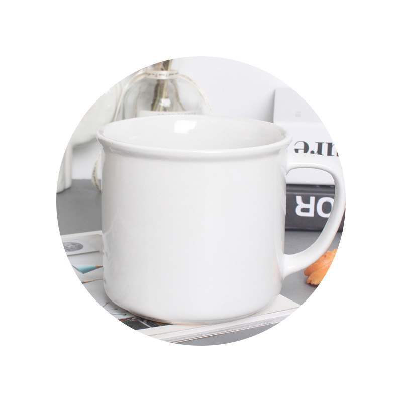 Manufacturers Directly Supply Pure White Ceramic Mug Water Cup Coffee Cup Tea Cup Simple Ceramic Cup Support Logo Printing Item Picture