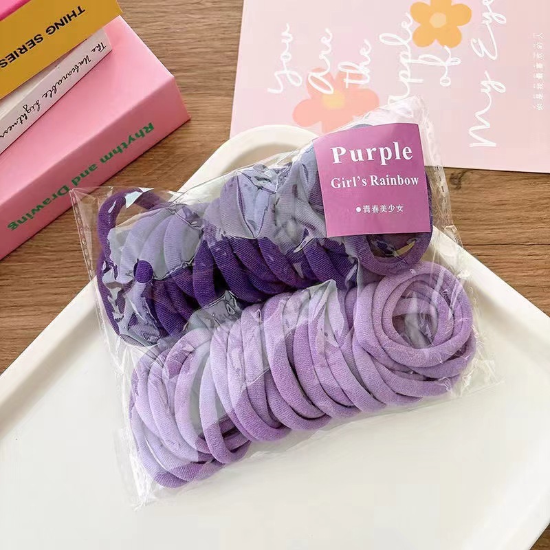 The popular hair-non-damaging hair band rubber band for women, a new Korean student style with high elasticity, 50 pieces pic 3