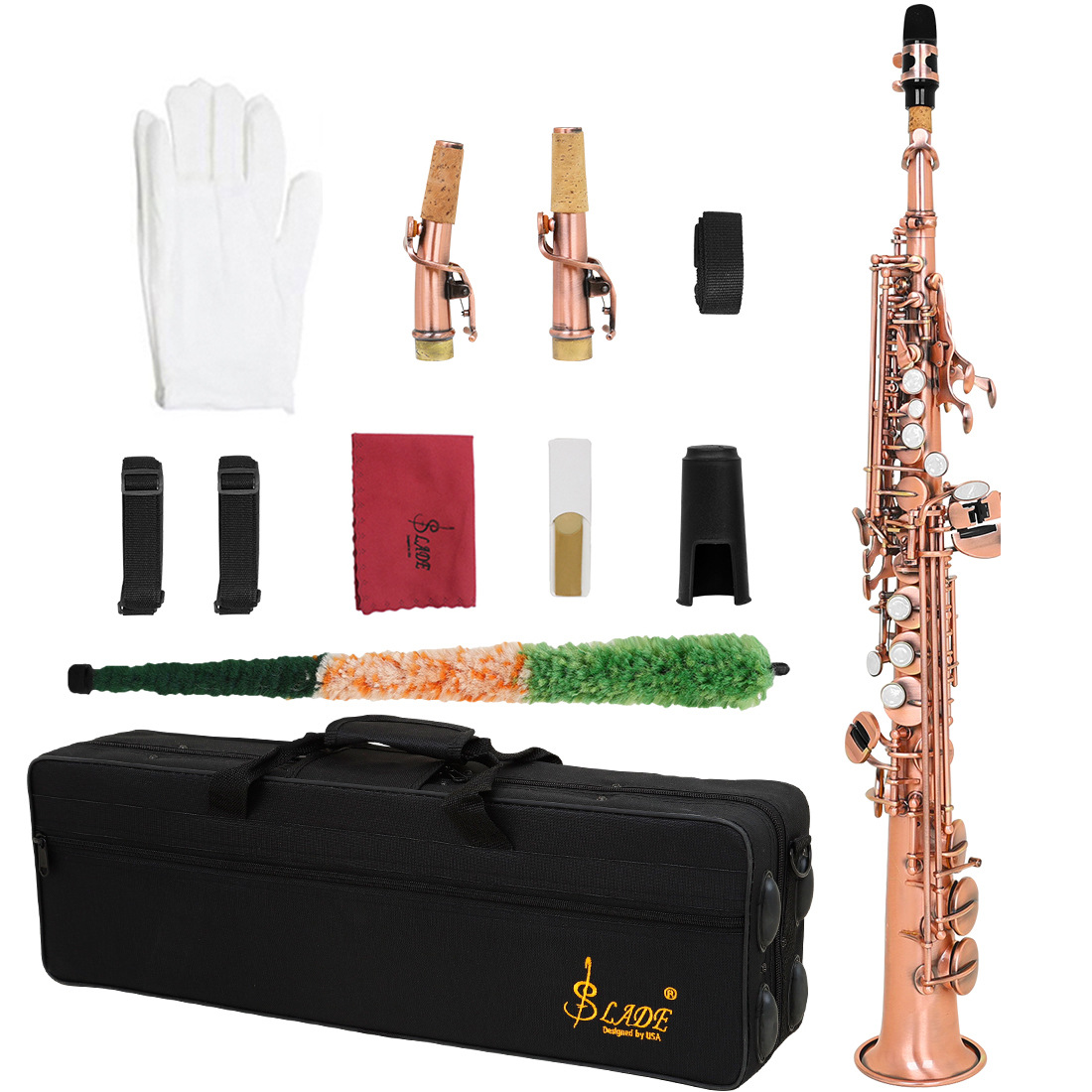 跨境批发萨克斯管降b调直管萨克斯乐团演奏高音萨克斯风saxophone