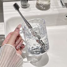 新款冰川纹漱口杯家用女刷牙洗漱杯牙杯口杯牙缸高级感透明牙刷架杯子