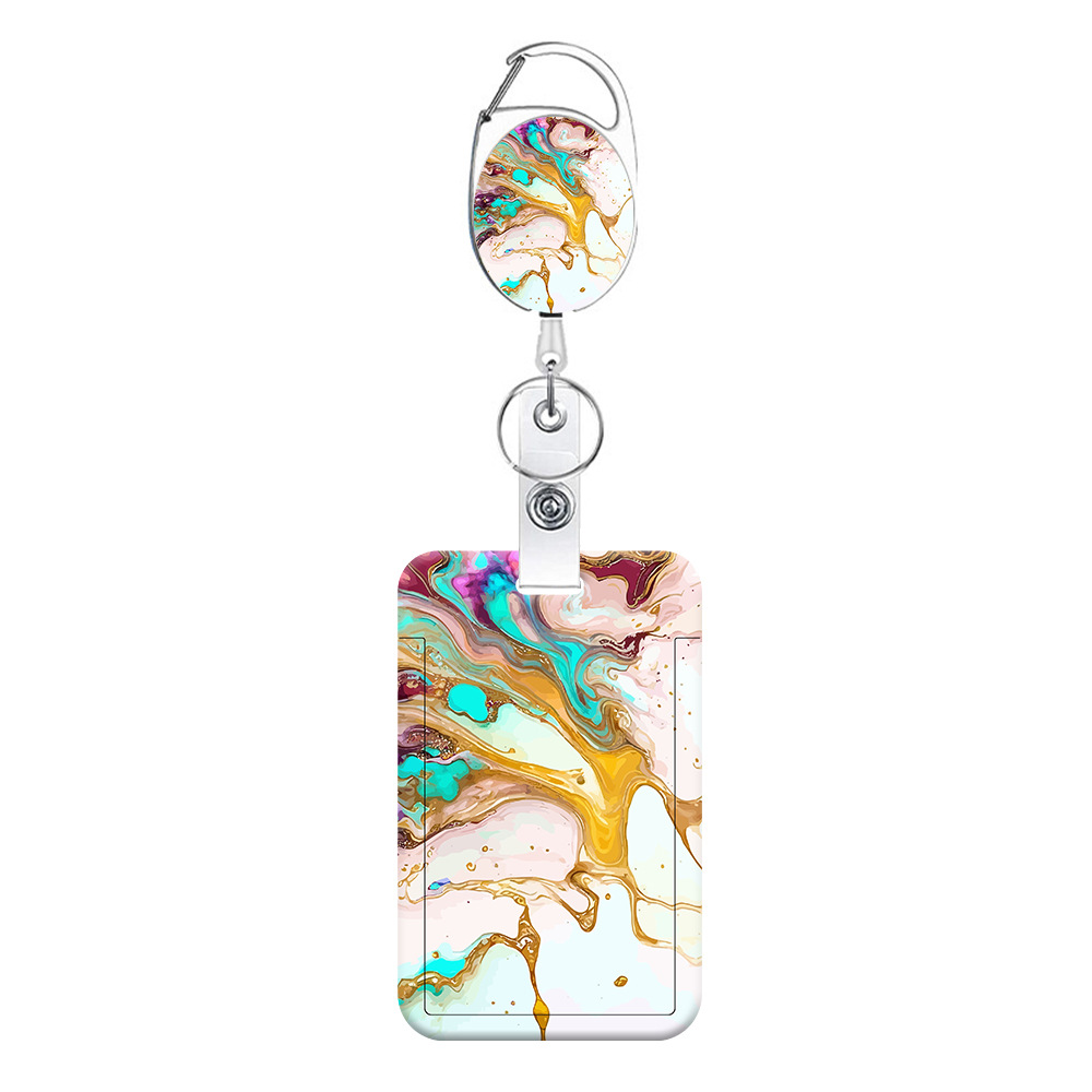 Work License Uv Certificate Sleeve With Lanyard Hanging Neck Telescopic Buckle Employee Badge Badge Bus Card Sleeve Brand Rice Item Picture