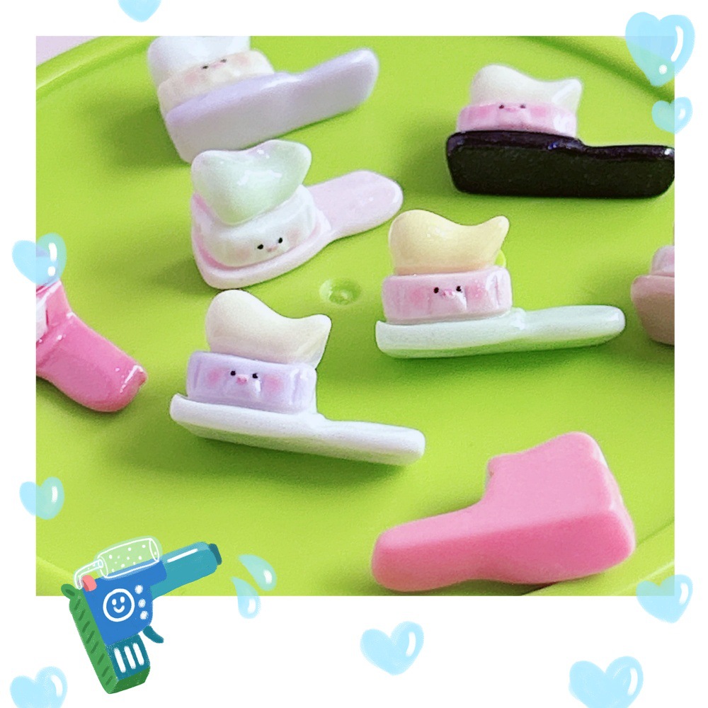 Cute mini toothbrush decoration, diy hair accessory, hair clip decoration, mouthwash cup accessory, handcrafted creative matching stickers Specification image