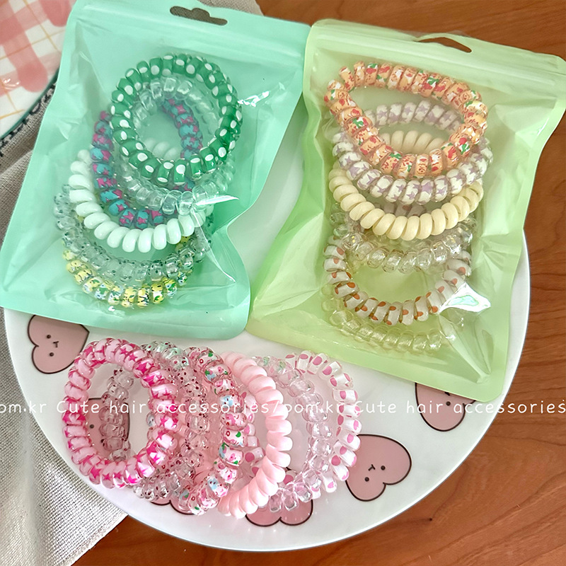 2024 New color telephone line hair tie bun hair tie, high-elasticity and durable hair tie Application Scenario