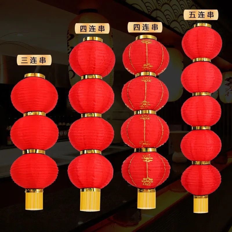 Outdoor folding and brushed red lanterns, New Year and Spring Festival lanterns, dance props, outdoor festive winter melon lanterns Application Scenario