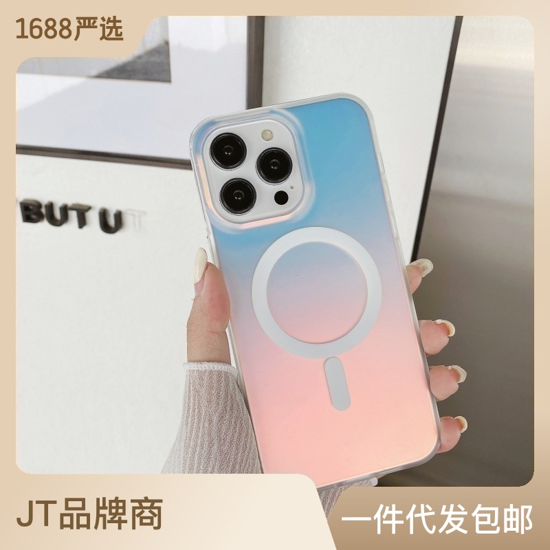 JT magnetic phone case for iPhone 15, laser iPhone 14 Pro Max, colorful chameleon 11, matte case 13 Specification image