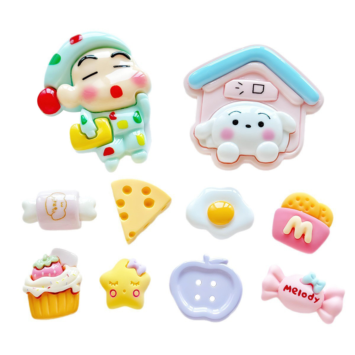 Resin cartoon Shin-chan Crocs accessories, shoe flower decorations, shoe buckles, diy phone case patches, accessory materials Item Picture