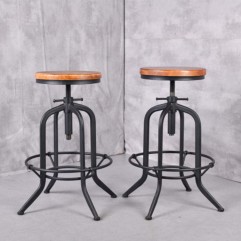 Factory direct American industrial style retro creative bar chair Restaurant studio home adjustable bar chair