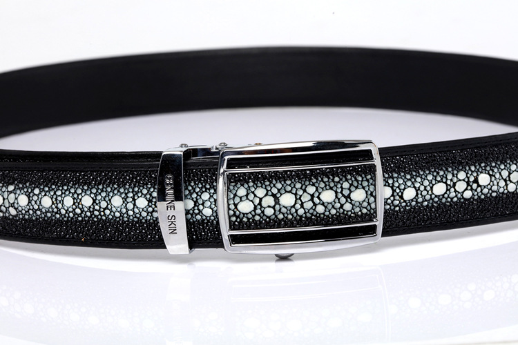 Men's Leather Belt Alligator Hair Stylist Youth Cowboy Belt Personality Everything Smooth Buckle Tide Specification drawing
