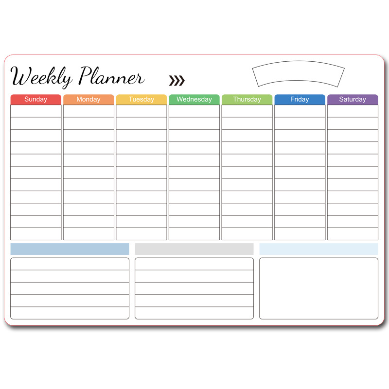 Weekly and monthly schedule, refrigerator stickers, magnetic soft whiteboard calendar stickers, removable erasable message stickers, refrigerator magnetic stickers Application Scenario