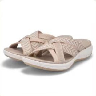 Cross-Border Foreign Trade Women's Shoes 2023 Summer New Wedges Fly Knit Cross Slippers Europe And The United States Large Size Round Head Slippers Woman details Picture