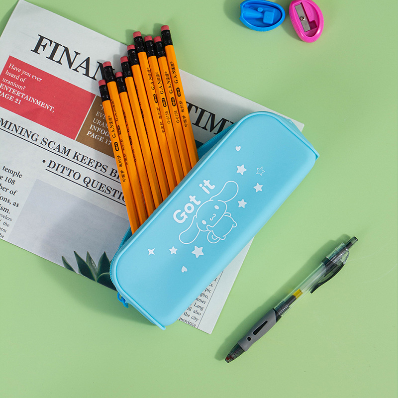 The factory's best-selling silicone pen case, small square stationery box, student pen case storage box Item Picture