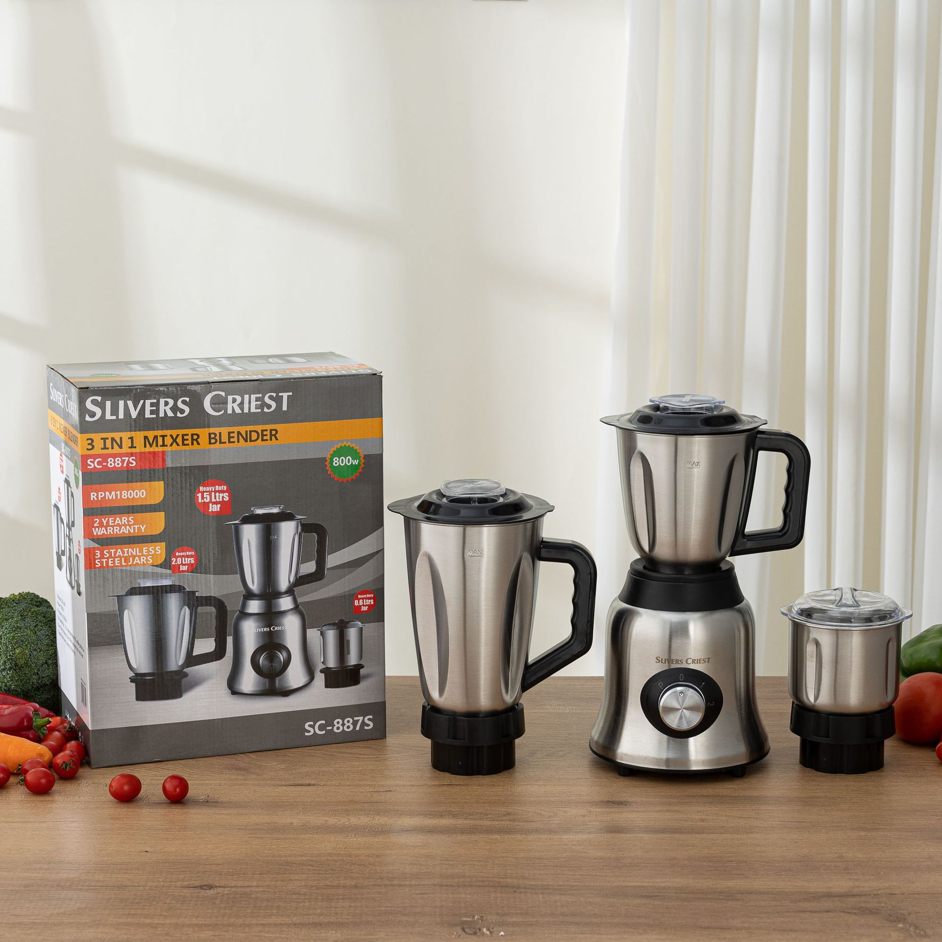 Factory Wholesale Of 3-In-1 Stainless Steel Blenders, Multi-Functional Juicers And Food Processors For Foreign Trade. One Machine With Multiple Uses