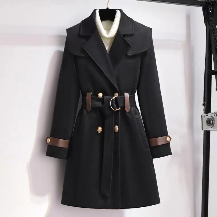 The 2022 new winter mid-length woolen coat for women is a Korean-style thickened woolen overcoat that can hide flaws and make one look slimmer details Picture