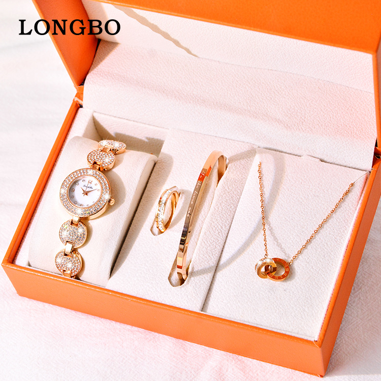 Factory Brand Women's Watch Wholesale Ring Bracelet Necklace Women's Luxury Set Explosive Summer Cross-Border Watch Women's Watch Specification drawing