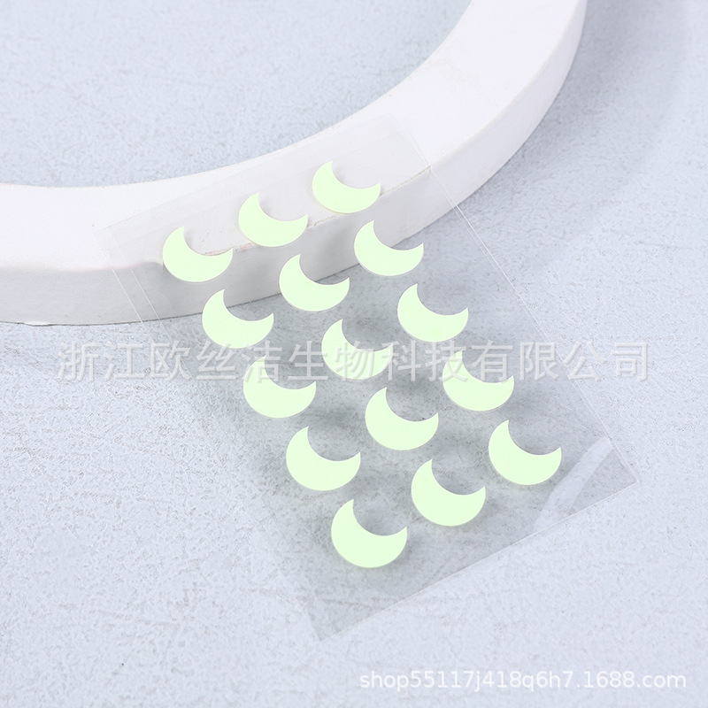 新款跨境夜光款月牙型痘痘贴祛痘装饰两用贴修护痘痘贴厂家批发