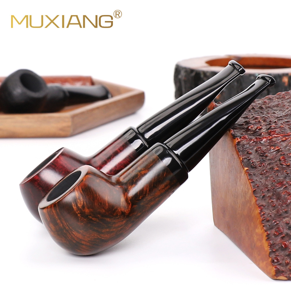 木香石楠木烟斗 实木烟斗烟丝自由式手工木制烟斗厂家雕刻LOGO