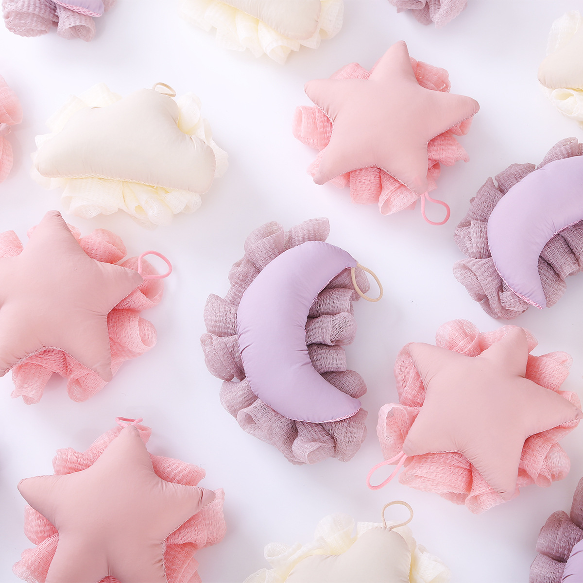 Star Bath Ball Kids Bath Flower Instagram Cute Foaming Soft Non-Loose Skin 2-In-1 Bath Bath Towel Bath Ball details Picture