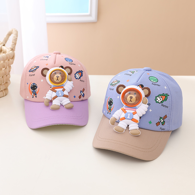 Children's Cap Children's Cap Children's Baseball Cap New Astronaut Headphone Cap Cute Cartoon Children's Baseball Cap Spring And Summer New Sunshade Hat Male K569 Application Scenario