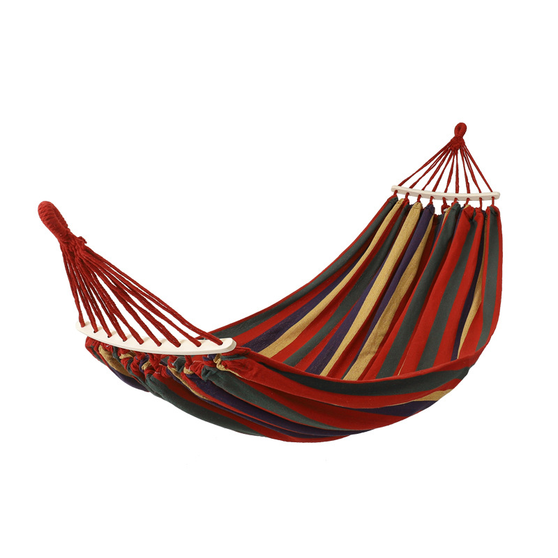 Hammock, outdoor single and double person anti-rollover thickened canvas, student indoor dormitory, dormitory swing, adult sleeping hanging chair Item Picture