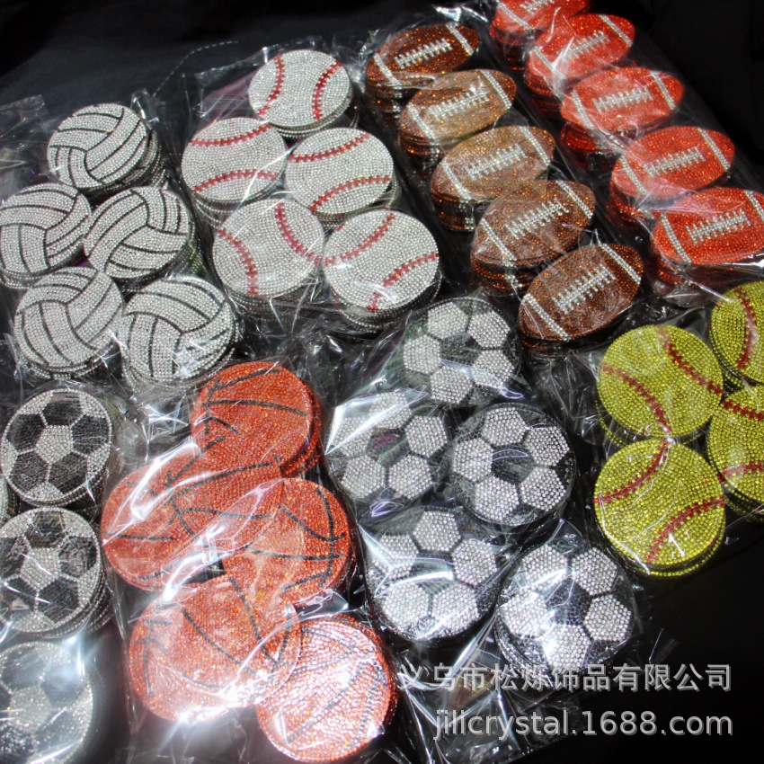 松烁新款篮球烫钻图案DIY创意运动球类水钻补丁帽子服装装饰产品图