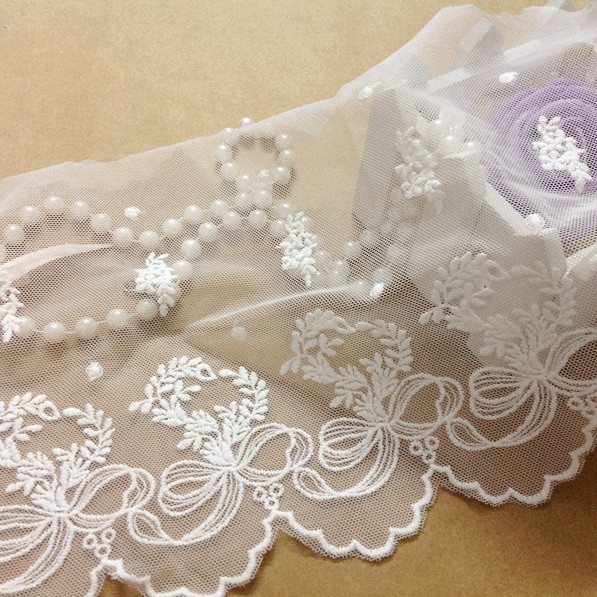 Clothing, home textiles, decoration, curtains, lace, mesh, embroidery, organza, accessories, belts, 21-42.7cm wide lace Specification image