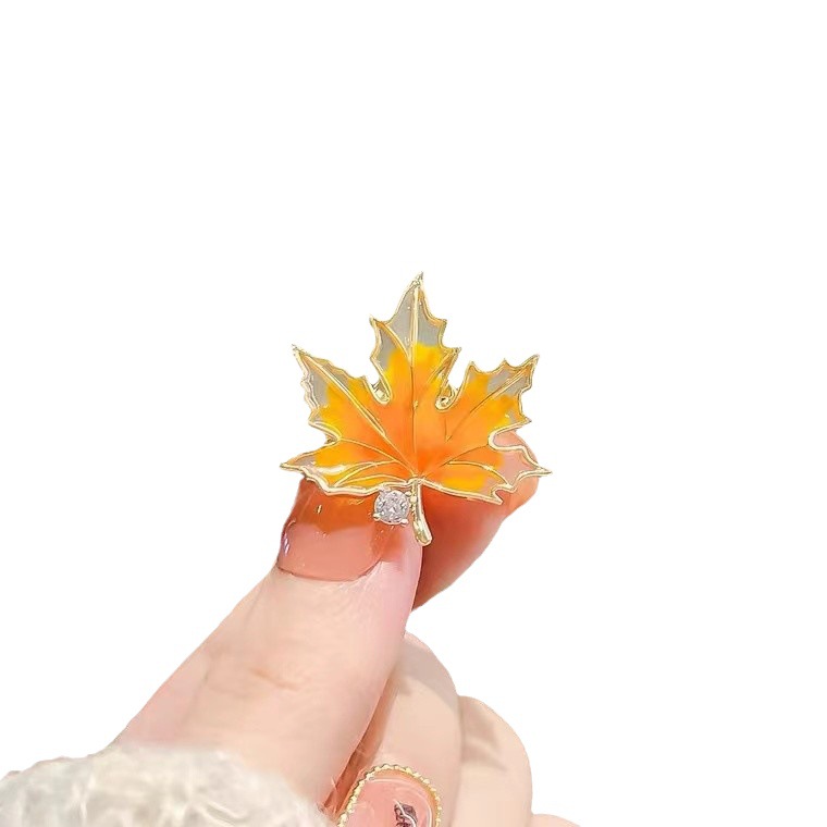Brooch Anti-Slip Maple Pin Women's Design Corsage Suit Fixed Clothing Accessories French Suit Upscale Buckle Specification drawing