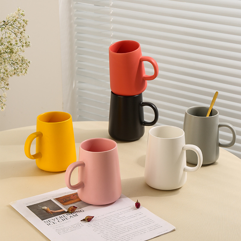 陶瓷马克杯跨境哑光大容量咖啡杯家用企业礼品伴手礼定制印logo