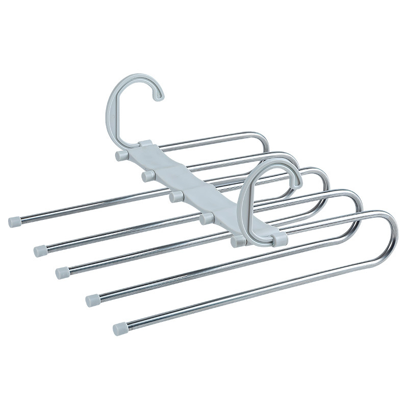 Folding Pants Rack Multi-Layer Pants Storage Hanger Magic Pants Clip Multi-Functional Stainless Steel Simple Pants Rack Item Picture