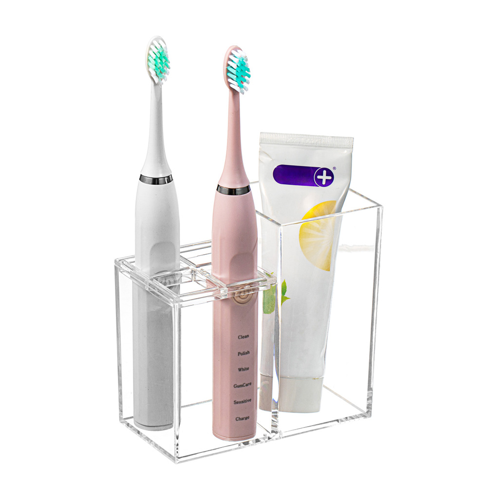 New acrylic toothbrush holder, toothpaste storage box, high-end transparent water-draining toothbrush holder, pen holder for cross-border trade