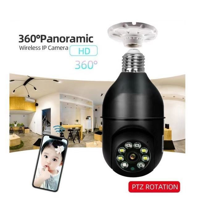 Wireless Light Bulb Surveillance Camera 360 Degree Mobile Phone Remote Night Vision Full Color Network Hd Home Monitor Application Scenario