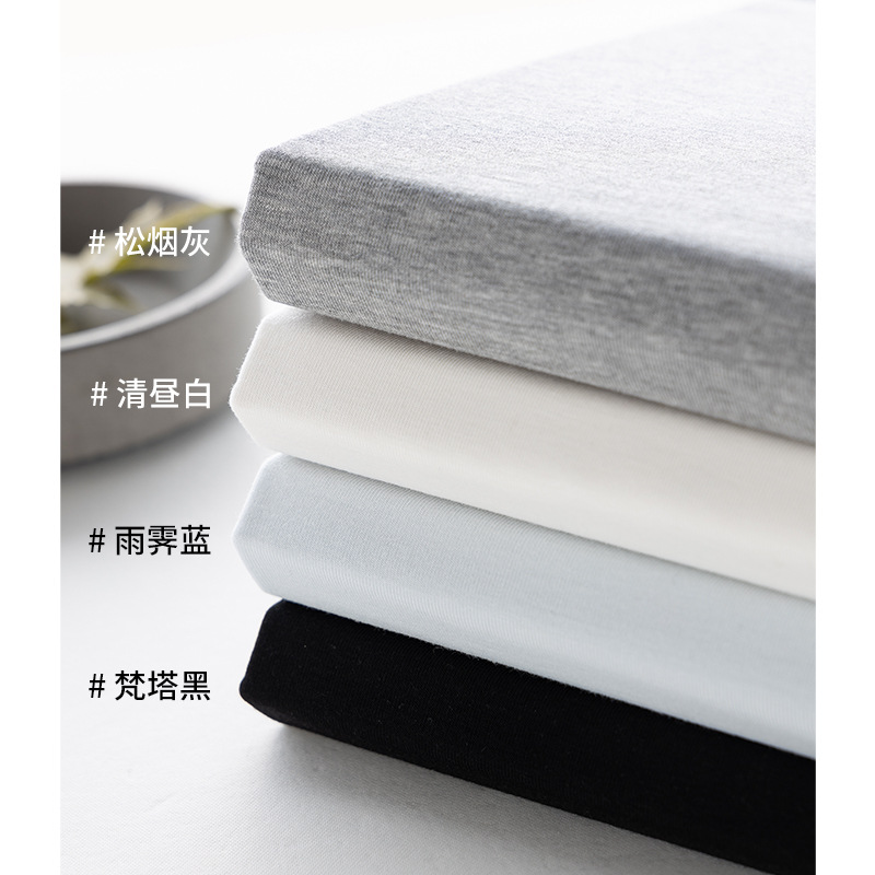 New easy-to-maintain, simple and basic short-sleeved top, cool silk skin care garment, round neck slightly loose top, T-shirt for women Specification image