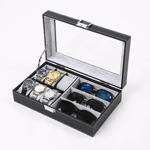 现货批发太阳眼镜收纳盒冰花绒内衬首饰盒高档PU皮眼镜手表展示盒