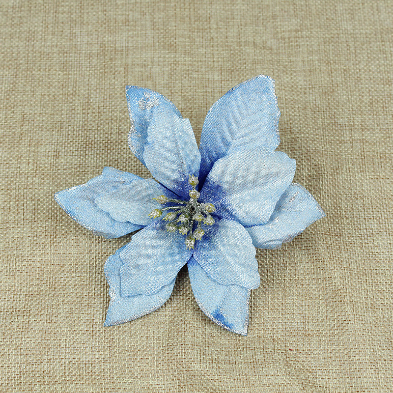 2020 Christmas Gold Powder Edge Simulation Flower Christmas Flower Wreath Accessories Simulation Flower Christmas Tree Decoration Wholesale Application Scenario