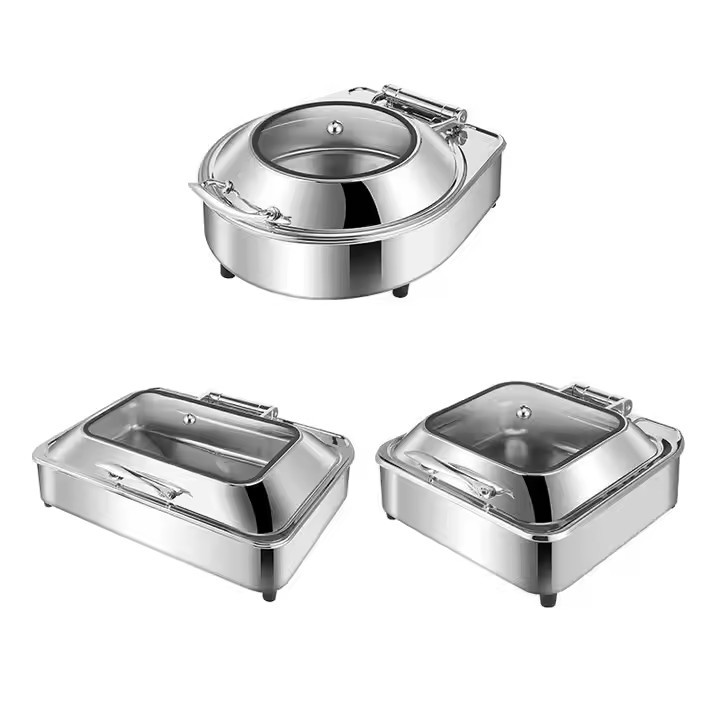 Hotel Stainless Steel Hydraulic Buffet Stove Cross Border Restaurant Thermal Insulation Buffy Stove Hot Dish Stove Electric Heating Clamshell Visible