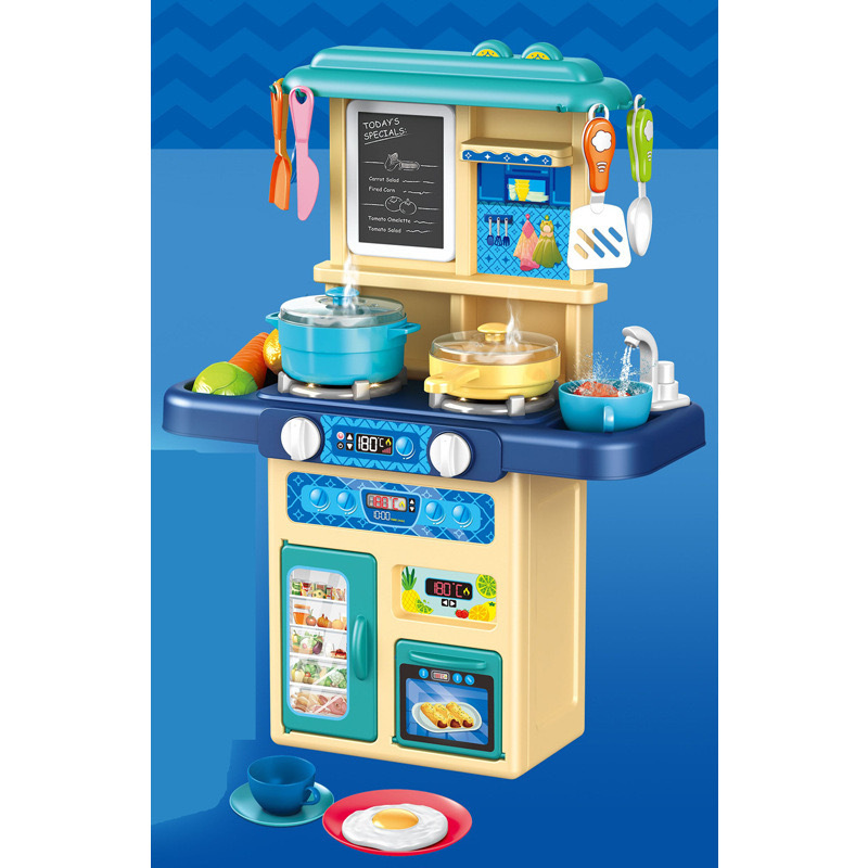 Children's toy dining table, kitchen role-playing, medium-sized spray educational simulation dining table, water can be used for cooking, kitchen sound and light toys Specification image