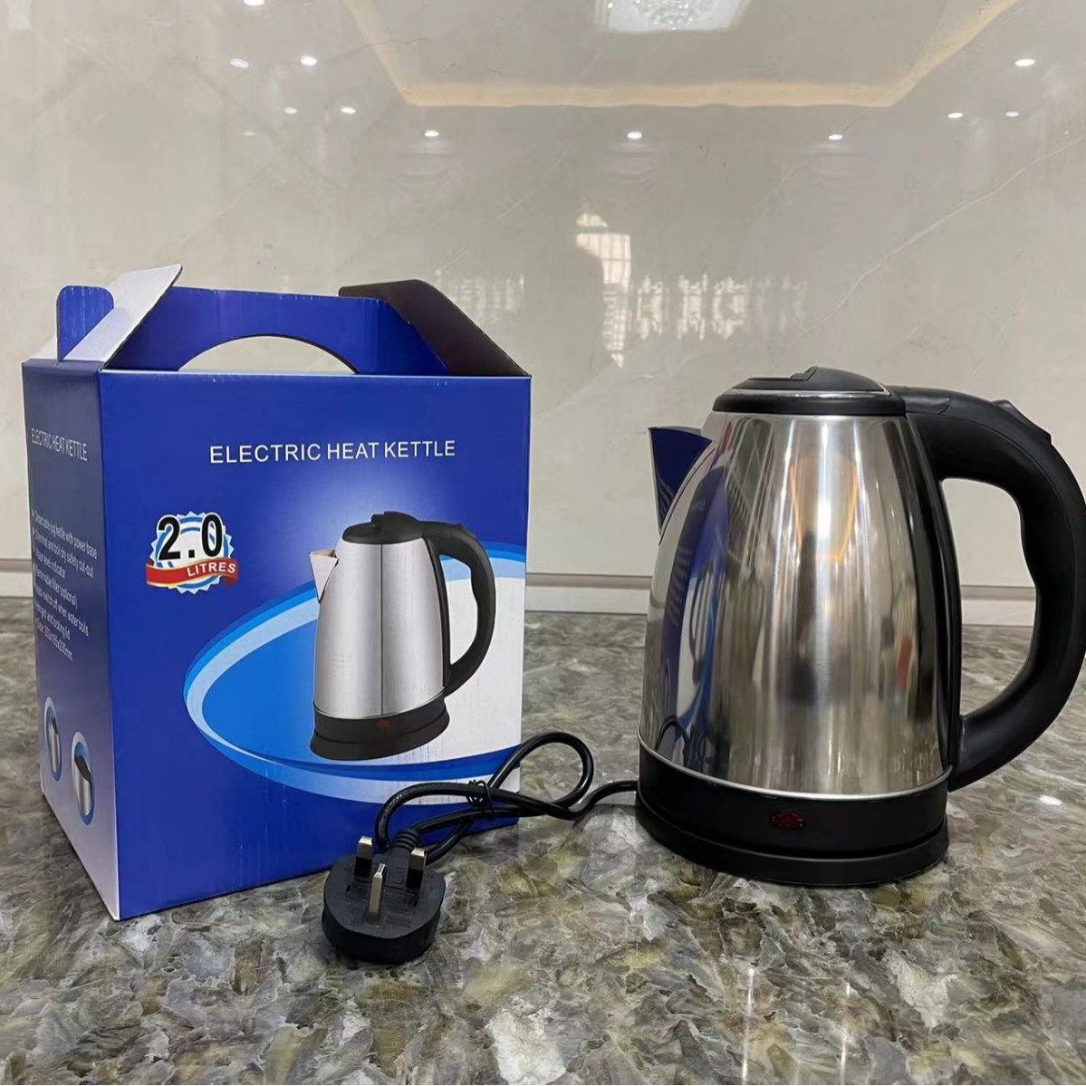 electrickettles stainless steel 2L electric water heaters with steel LIDS for export as gifts for boiling water Specification image