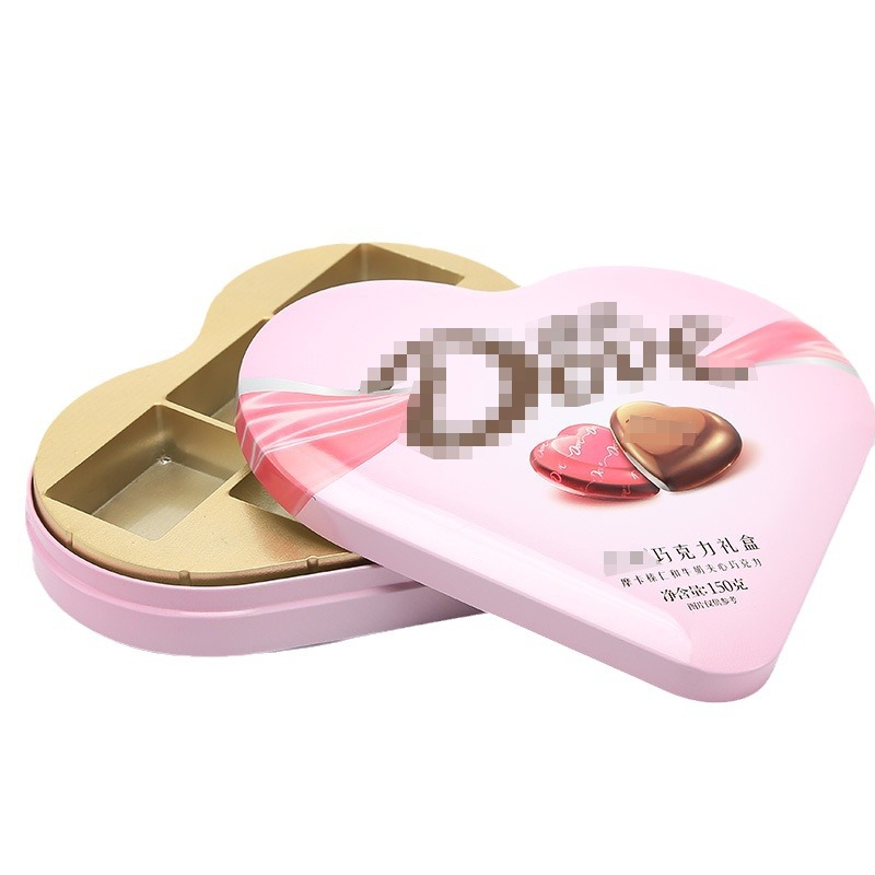 Creative heart-shaped tin box, small wedding snack, biscuit, chocolate snack packaging, irregular-shaped heart tin box Item Picture