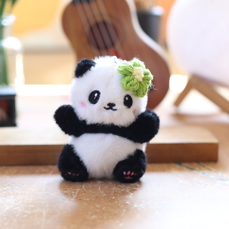 Nacional de moda influenciador adorable adorable panda rojo colgante peluche bondadoso bolso bolso colgante llavero muñeca muñeca Item Picture