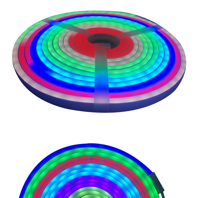 12V low-voltage LED neon light strip, 6*12 color-changing RGB flexible light strip, 5M with power supply, remote control and card suction set Item Picture