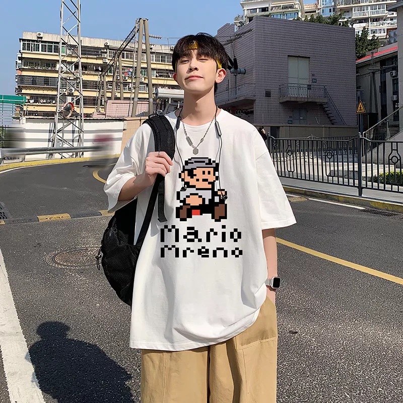 2022 New summer short-sleeved men's T-shirt, pure cotton trendy brand ins loose and versatile casual T-shirt for men, half sleeve Application Scenario