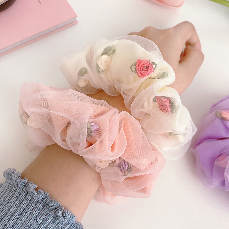 Double Mesh Yarn Floral Head Cord Senior Feeling Ball Head Large Hair Band Women's Hair Adult Super Fairy Fascinator Specification drawing