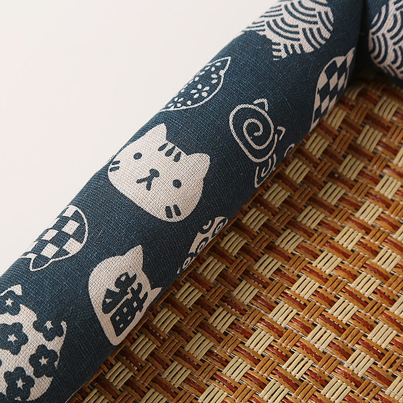 Pet dog bed mat, summer cool and breathable; cat bed rattan mat, square cool bed, all-season pet supplies details Picture