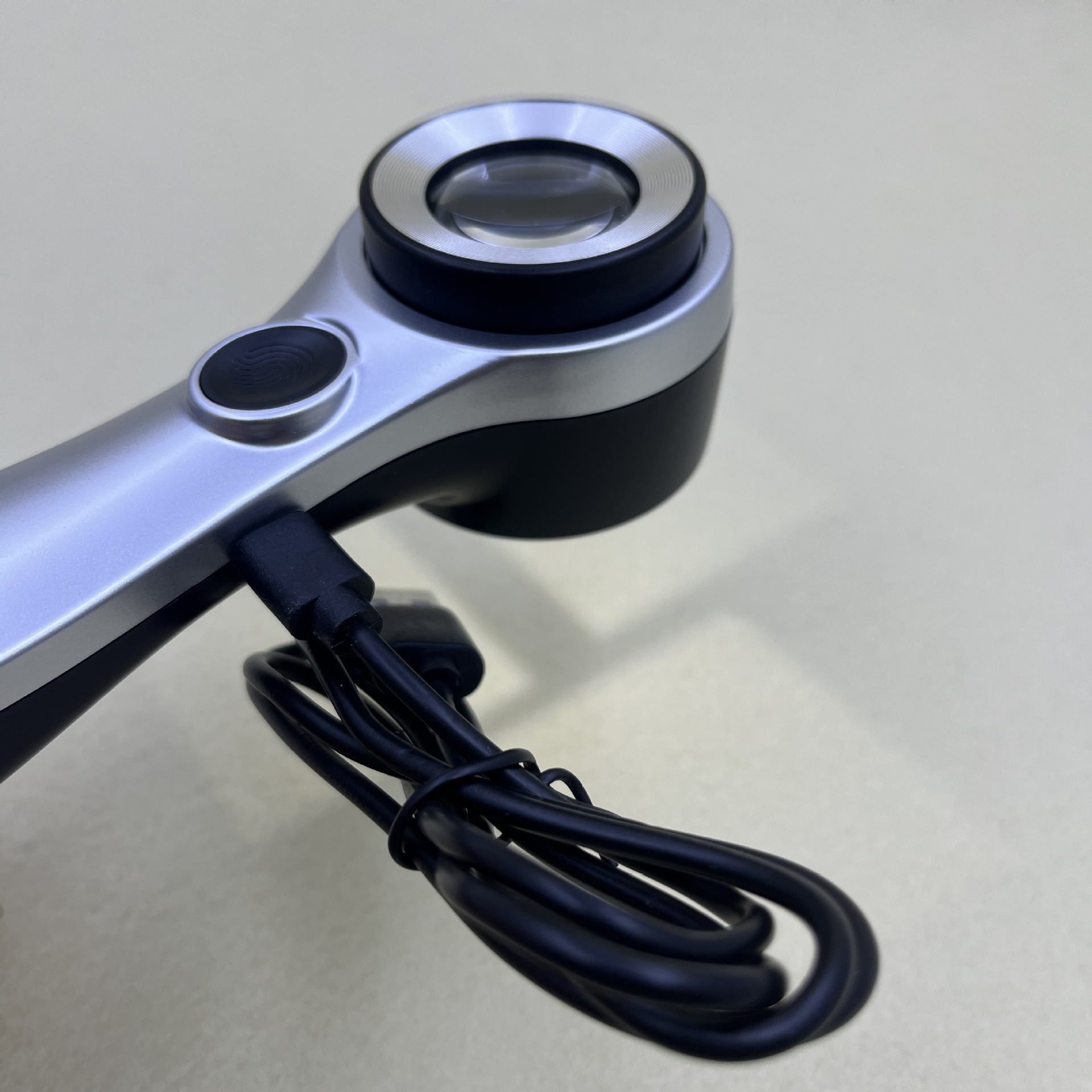C925 alloy handheld high-magnification USB charging touch switch LED lamp UV violet light K9 optical glass magnifying glass Specification image