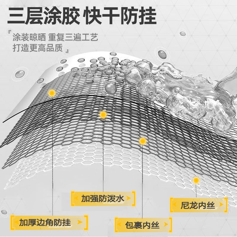 Square fish protection net with glue coating, black pit fish protection, wild fishing for small fish, square mouth fishing net, holding fish, fishing gear, live fish Specification image