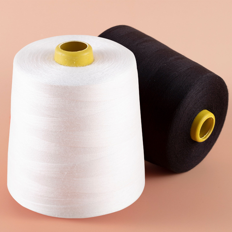 缝纫机线家用大卷8000码缝衣服线402宝塔线白黑色细线锁边线白可