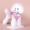 Pet puppy dog autumn and winter season thickened warm little chanel-style princess dress cute and fashionable lace-trimmed pet clothing details Picture